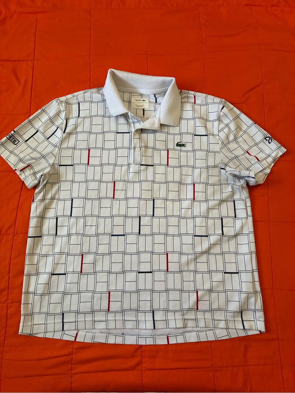 Lacoste Sport Novak Djokovic Geometric AOP Performance Polo SZ XL